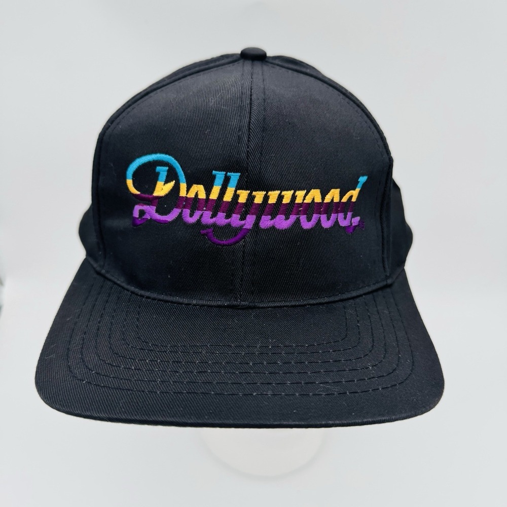 NEW Vintage Dollywood Youth Hat Rope Front Black Embroidered Snapback Adjustable